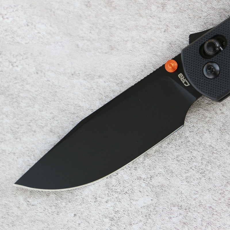 CJRB Bolt Thumbs Stud Recoil Lock Knife Black G10 Handle (3.25'' Black PVD Coating AR-RPM9 Blade) J1960-BBK