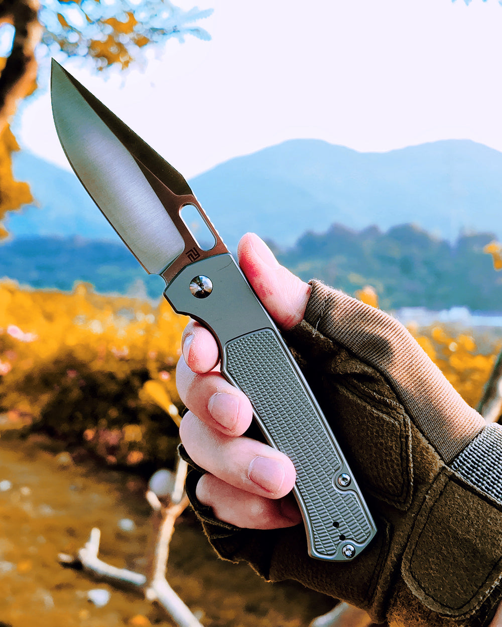 ARTISAN CUTLERY REVEL 	Frame Lock Knife Titanium Handle (3.54'' Sand Polish AR-RPM9 Blade) 1867T-AR