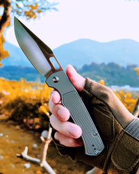 ARTISAN CUTLERY REVEL 	Frame Lock Knife Titanium Handle (3.54'' Sand Polish AR-RPM9 Blade) 1867T-AR