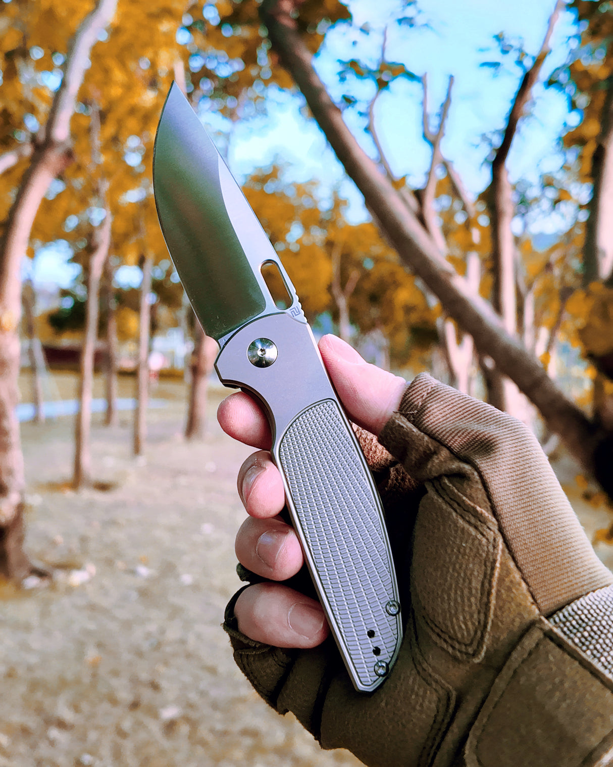 Artisan Cutlery Satyr 1852T-AR AR-RPM9 Blade Titanium Handle Folding Knives