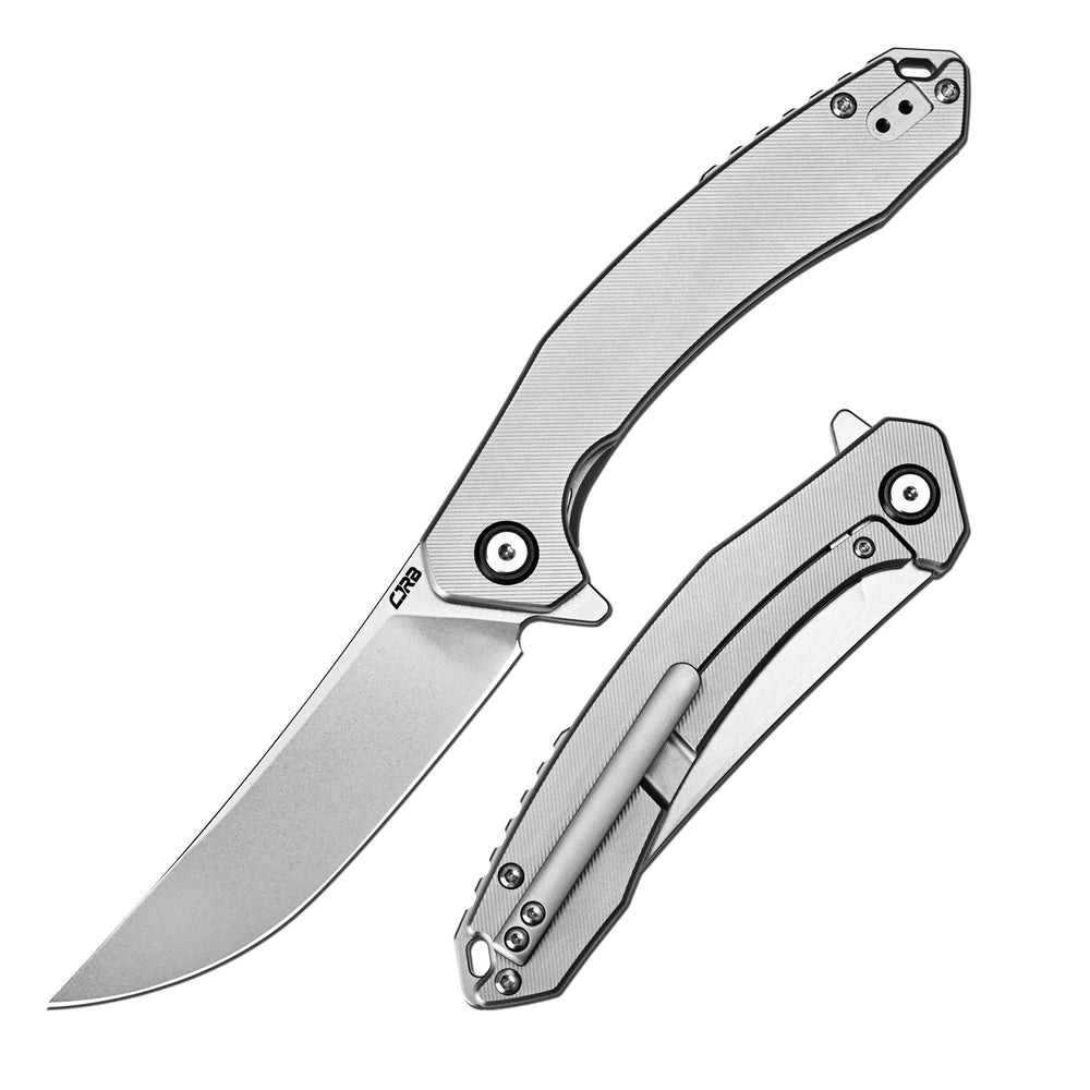 CJRB Gobi Flipper & Liner Lock Titanium Handle (3.5'' CPM S90V Stone Wash Blade) J1906G-TI (Exclusive)