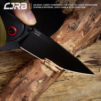 CJRB Feldspar J1912 AR-RPM9 Steel Black PVD Coated Blade G10 Handle Folding Knives - Black (J1912-BBKF)