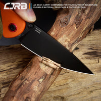 CJRB Feldspar J1912 AR-RPM9 Steel Black PVD Coated Blade G10 Handle Folding Knives - Orange (J1912-BOE)