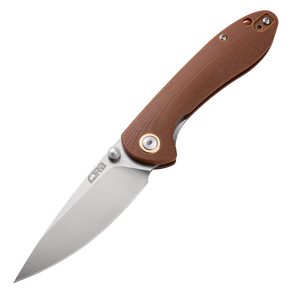CJRB Feldspar Small J1912S AR-RPM9 Blade G10(contoured & CNC pattern texture) Handle Folding Knives - Brown (J1912S-BNC)