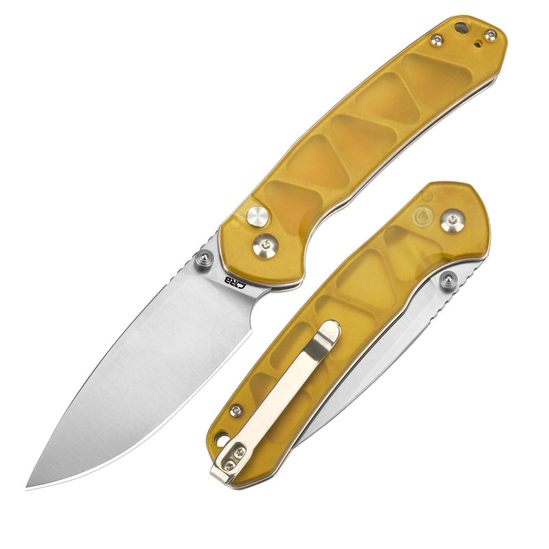 CJRB Pyrite J1925 AR-RPM9 Steel Blade Ultem Handle Folding Knives