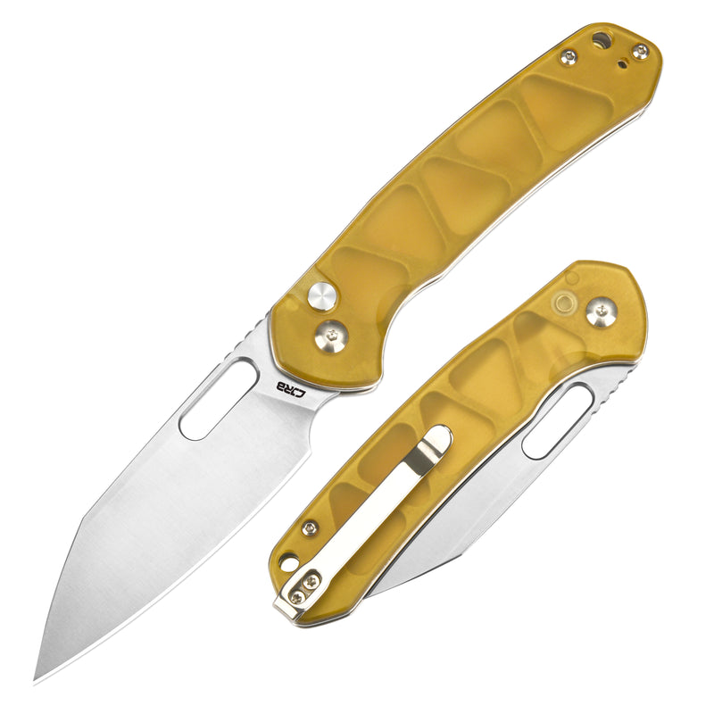 CJRB Pyrite-Alt Wharncliffe J1925A AR-RPM9 Steel Blade Ultem Handle Folding Knives