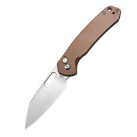CJRB Pyrite Wharncliffe J1925A AR-RPM9 Steel Blade Steel Handle Folding Knives Copper Steel Color