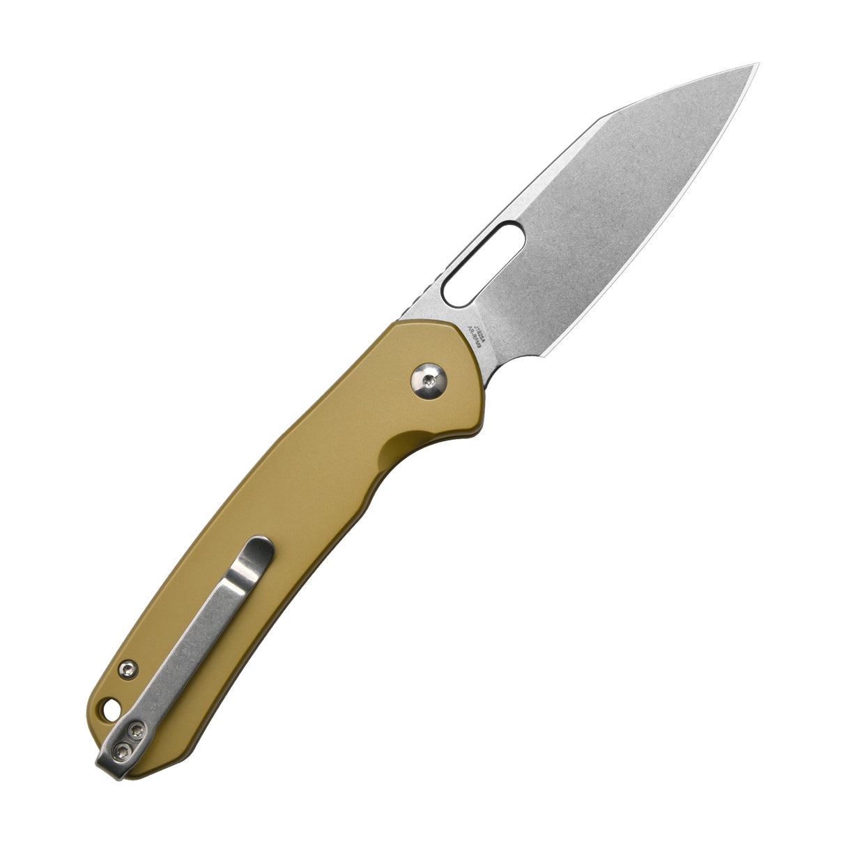 CJRB Pyrite Wharncliffe J1925A AR-RPM9 Steel Blade Steel Handle Folding Knives Brass Steel Color