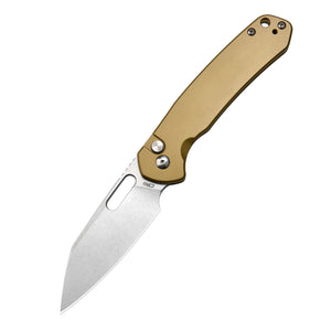 Cjrb Pyrite Wharncliffe J1925a Ar-rpm9 Steel Blade Steel Handle Folding Knives Brass Steel Color - cjrb pyrite