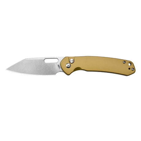 CJRB Pyrite Wharncliffe J1925A AR-RPM9 Steel Blade Steel Handle Folding Knives Brass Steel Color