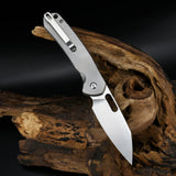 CJRB Pyrite Wharncliffe J1925A AR-RPM9 Steel Blade Titanium Handle Folding Knives