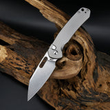 CJRB Pyrite Wharncliffe J1925A AR-RPM9 Steel Blade Titanium Handle Folding Knives