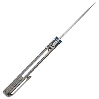 CJRB Galactic Pyrite J1925G S90V Blade Titanium and Titanium Damascus Inlay Handle Folding Knives(Limited edition)