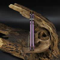 CJRB Pyrite J1925 DAMASCUS BLADE TITANIUM HANDLE FOLDING KNIVES