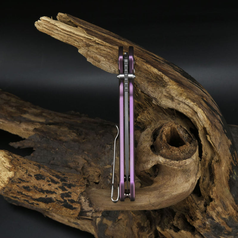 CJRB Pyrite J1925 DAMASCUS BLADE TITANIUM HANDLE FOLDING KNIVES