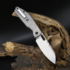 CJRB EKKO J1929BT BUTTON LOCK AR-RPM9 POWDER STEEL BLADE TITANIUM HANDLE FOLDING KNIVES