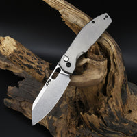 CJRB EKKO J1929BT Button Lock AR-RPM9 Steel Blade Titanium Handle Folding Knives