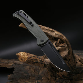 CJRB RESOURCE PROTOTYPE J1932 D2 STEEL MICARTA HANDLE FOLDING KNIVES