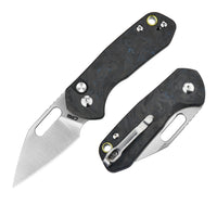 CJRB Mini Pyrite J1933 AR-RPM9 Steel Blade Forged Carbon Handle Folding Knives