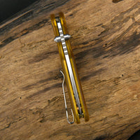 CJRB Mica J1934 AR-RPM9 Steel Blade Ultem Handle Folding Knives