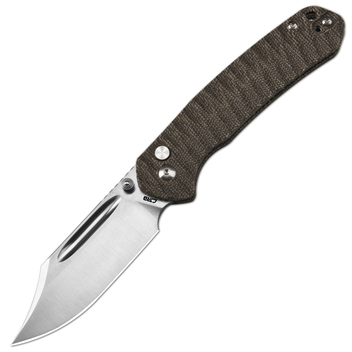 CJRB Bowie Pyrite J1942 AR-SFII Steel Blade Micarta Handle Folding Knives