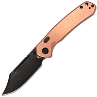 CJRB Bowie Pyrite Thumb Stud & Top Liner Lock Folding Knife Copper Handle (3.35'' 14C28N Steel Black PVD Coating Blade) J1942X-BCO (Exclusive)
