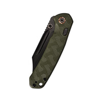 CJRB Bowie Pyrite Thumb Stud & Top Liner Lock Folding Knife Green CNC G10 Textured Handle (3.35'' AR-RPM9 Steel Black PVD Coating Blade) J1942X-BGN
