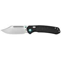 CJRB Bowie Pyrite Thumb Stud & Top Liner Lock Folding Knife Black CNC G10 Textured Handle (3.35'' AR-RPM9 Steel Stone Wash Blade) J1942X-BK