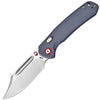 CJRB Bowie Pyrite Thumb Stud & Top Liner Lock Folding Knife Gray G10 Handle (3.35'' AR-RPM9 Steel Stone Wash Blade) J1942X-BU