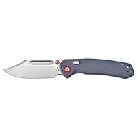 CJRB Bowie Pyrite Thumb Stud & Top Liner Lock Folding Knife Gray G10 Handle (3.35'' AR-RPM9 Steel Stone Wash Blade) J1942X-BU