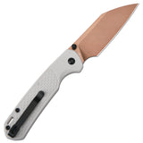 CJRB Pyrite-Light J1945 AR-RPM9 Steel Rose Gold Blade FRN Light Grey Handle Folding Knives (Exclusive)