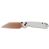 CJRB Pyrite-Light J1945 AR-RPM9 Steel Rose Gold Blade FRN Light Grey Handle Folding Knives (Exclusive)