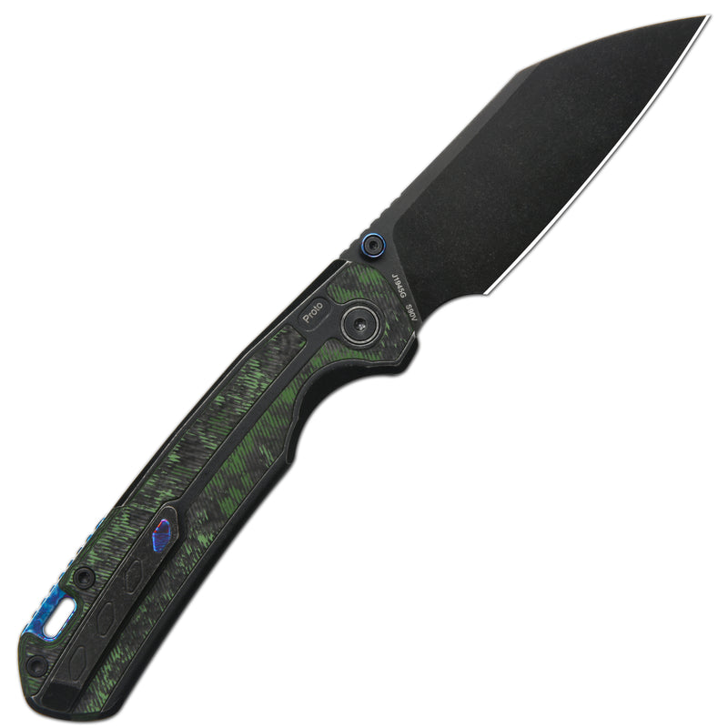 CJRB Interstellar Pyrite-Light J1945G S90V Blade Titanium and Fat Carbon Inlay Handle Folding Knives(Limited edition)