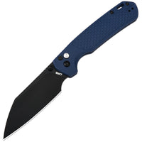 CJRB Large Pyrite-Light Button Lock with safety switch Knife Blue FRN Handle (3.7'' Black PVD Coating AR-RPM9 Blade) J1945L-BBU