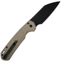 CJRB Large Pyrite-Light Button Lock with safety switch Knife G10 Handle (3.7'' Black PVD Coating AR-RPM9 Blade) J1945L-BDE
