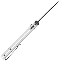 CJRB Large Pyrite-Light Button Lock with safety switch Knife White FRN Handle (3.7'' Black PVD Coating AR-RPM9 Blade) J1945L-BGY