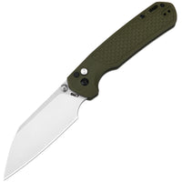 CJRB Large Pyrite-Light Button Lock with safety switch Knife G10 Handle (3.7'' Stone Wash AR-RPM9 Blade) J1945L-GN