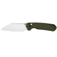 CJRB Large Pyrite-Light Button Lock with safety switch Knife G10 Handle (3.7'' Stone Wash AR-RPM9 Blade) J1945L-GN