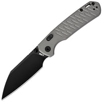 CJRB Pyrite-Light Thumb Stud & Top Liner Lock Folding Knife Gray G10 Textured Handle (3.34'' AR-RPM9 Steel Black PVD Coating Blade) J1945X-BGY
