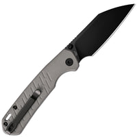 CJRB Pyrite-Light Thumb Stud & Top Liner Lock Folding Knife Gray G10 Textured Handle (3.34'' AR-RPM9 Steel Black PVD Coating Blade) J1945X-BGY