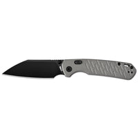 CJRB Pyrite-Light Thumb Stud & Top Liner Lock Folding Knife Gray G10 Textured Handle (3.34'' AR-RPM9 Steel Black PVD Coating Blade) J1945X-BGY