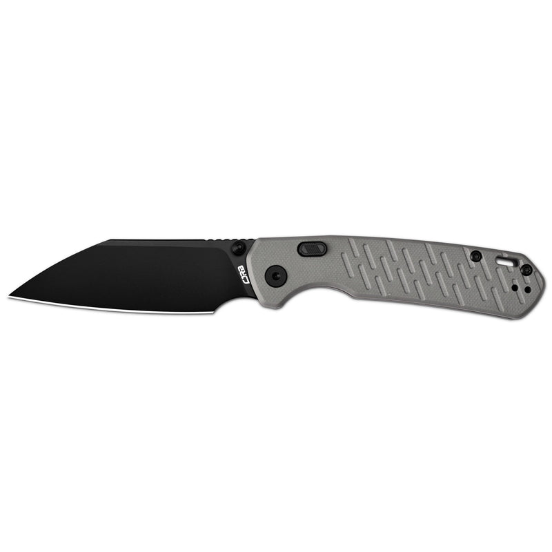 CJRB Pyrite-Light Thumb Stud & Top Liner Lock Folding Knife Gray G10 Textured Handle (3.34'' AR-RPM9 Steel Black PVD Coating Blade) J1945X-BGY