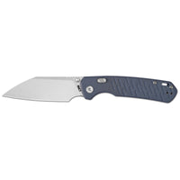 CJRB Pyrite-Light Thumb Stud & Top Liner Lock Folding Knife Blue G10 Textured Handle (3.34'' Stone Wash AR-RPM9 Steel Blade) J1945X-BU