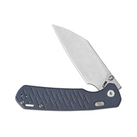 CJRB Pyrite-Light Thumb Stud & Top Liner Lock Folding Knife Blue G10 Textured Handle (3.34'' Stone Wash AR-RPM9 Steel Blade) J1945X-BU