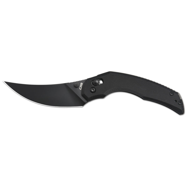 CJRB Nanner Front Flipper Crossbar lock Knife Black G10 Handle (3.23'' Black PVD Coating AR-RPM9 Blade) J1955-BBK