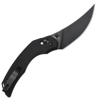 CJRB Nanner Front Flipper Crossbar lock Knife Black G10 Handle (3.23'' Black PVD Coating AR-RPM9 Blade) J1955-BBK