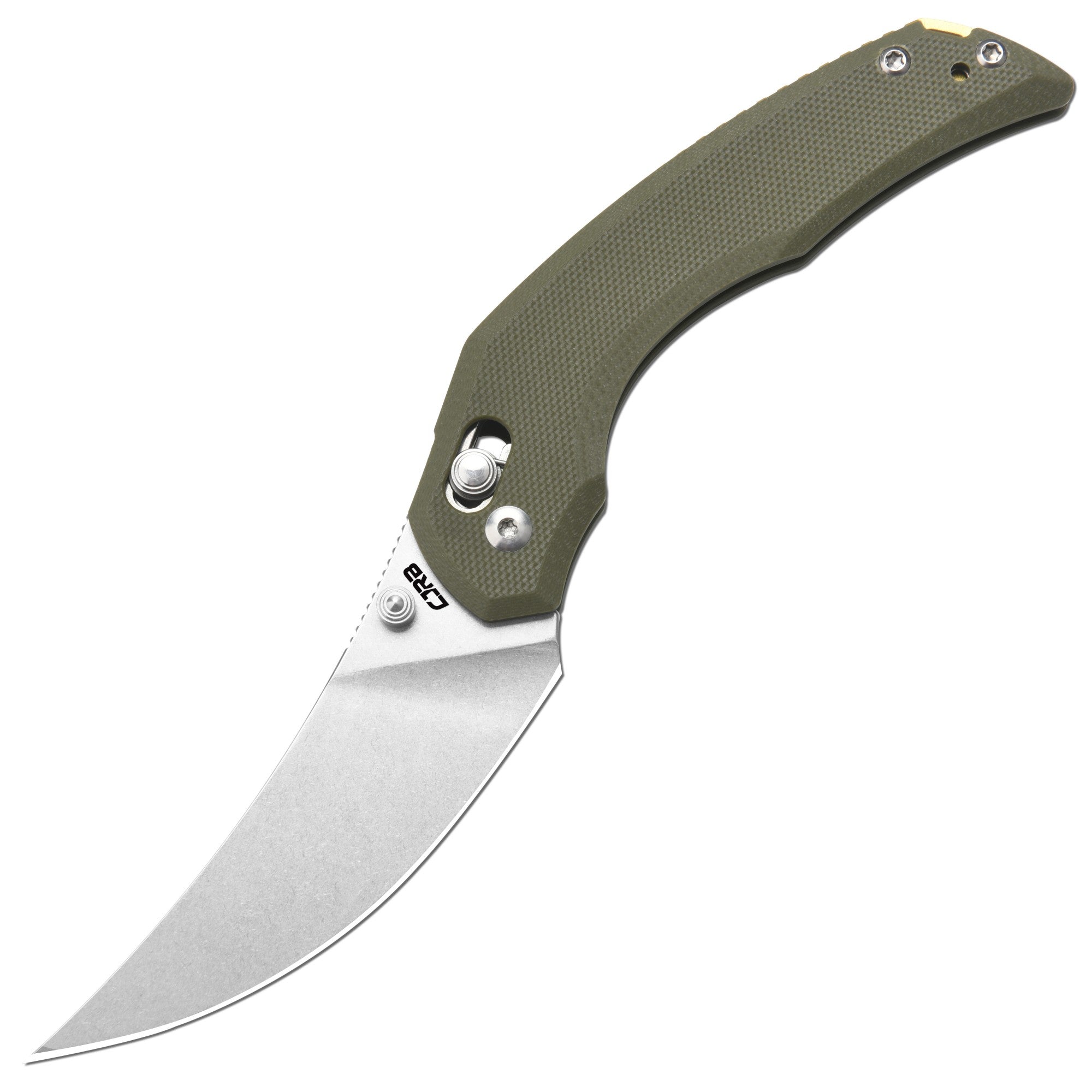 なー CJRB Nanner Front Flipper Crossbar lock Knife Green G10 H