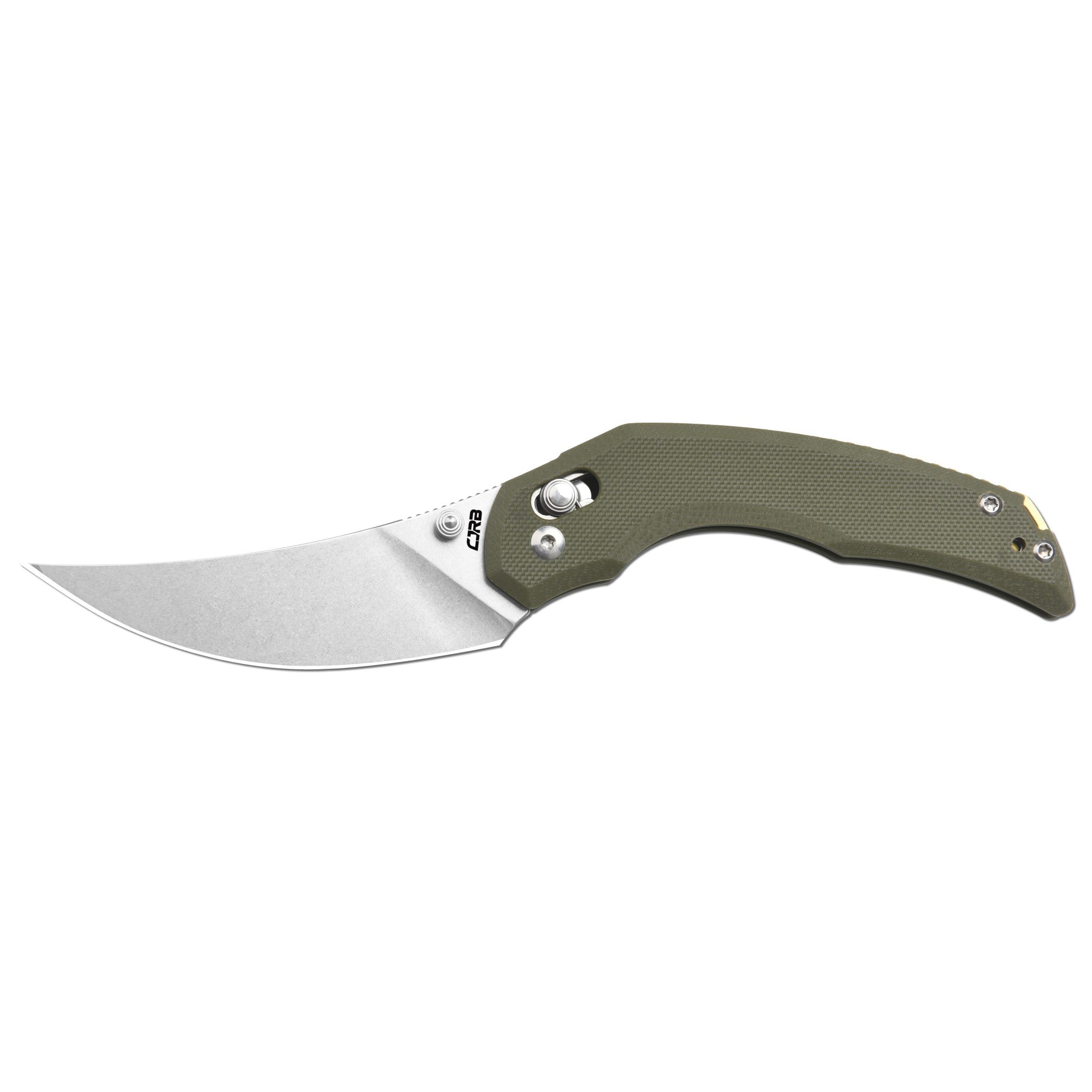 CJRB Nanner Front Flipper Crossbar lock Knife Green G10 H