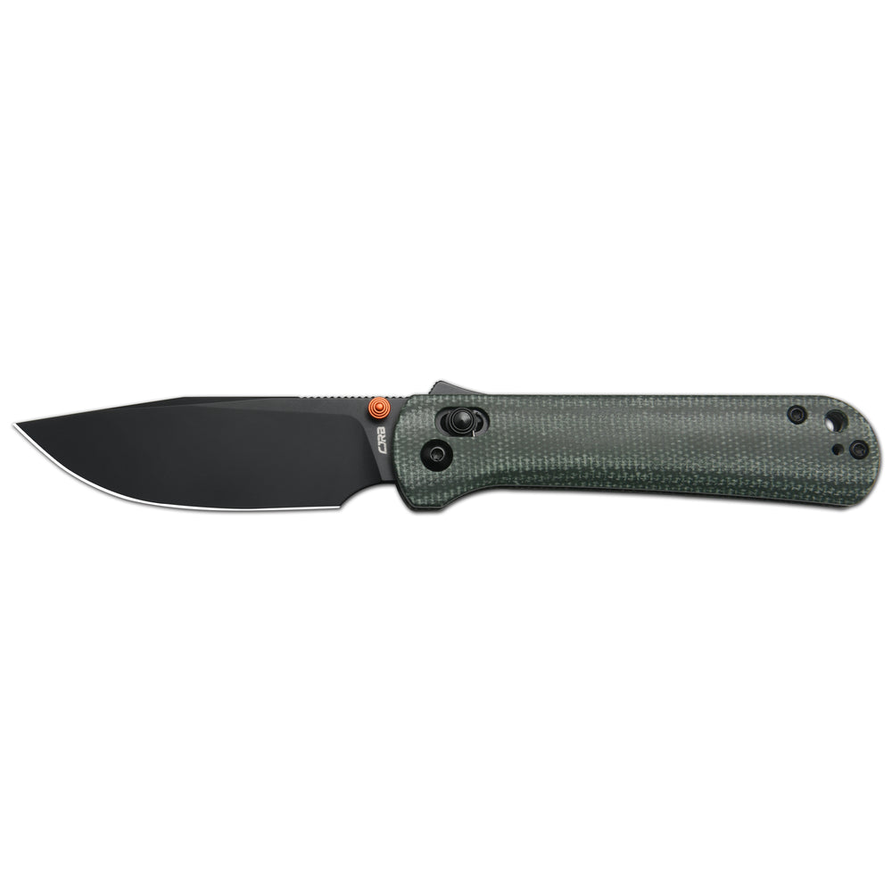 CJRB Bolt Thumbs Stud Recoil Lock Knife Green Micarta Handle (3.25'' Black PVD Coating S90V Blade) J1960G-BMGN