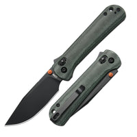 CJRB Bolt Thumbs Stud Recoil Lock Knife Green Micarta Handle (3.25'' Black PVD Coating S90V Blade) J1960G-BMGN